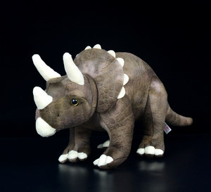 Brauner Triceratops-Dinosaurier, weiches Plüschtier