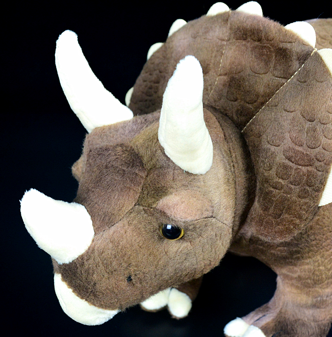 Jucărie de pluș moale din dinozaur Triceratops maro