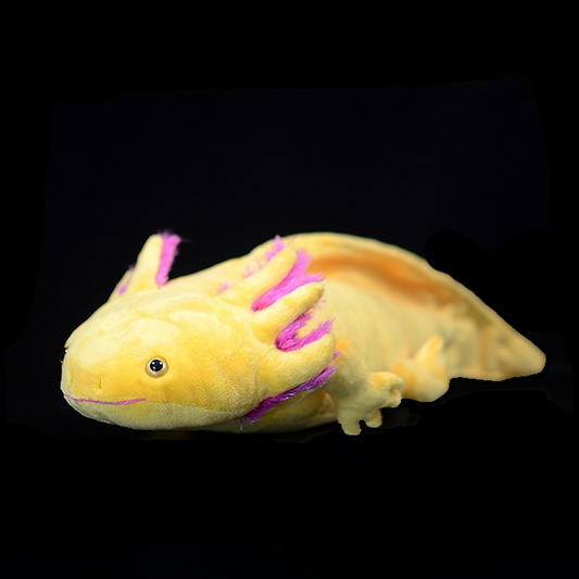 Giocattolo di peluche ripieno morbido Axolotl giallo