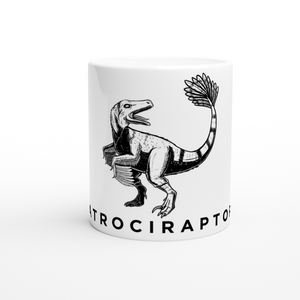 Atrociraptor Dinosaur White Ceramic Mug