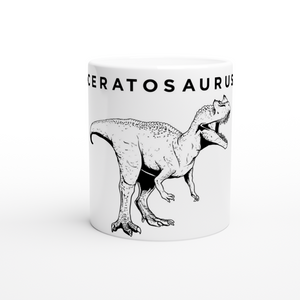 Ceratosaurus Dinosaur White Ceramic Mug
