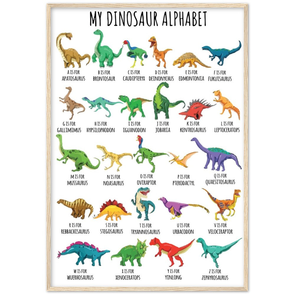 My Dinosaur Alphabet Wooden Framed Poster – Gage Beasley