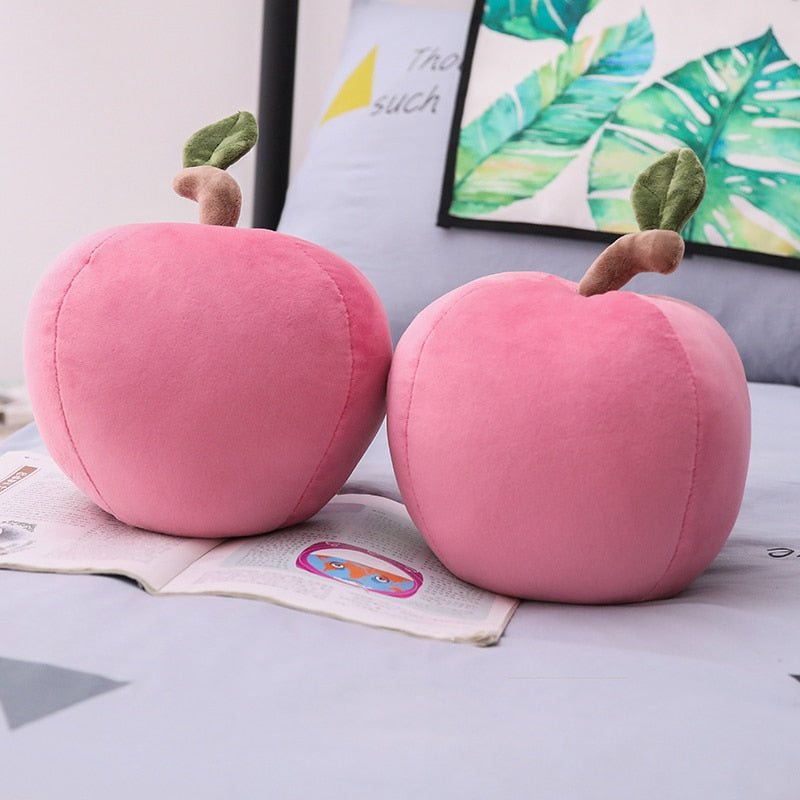 巨型苹果水果软填充毛绒枕头玩具