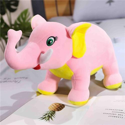 Brinquedo de pelúcia macio de pelúcia rosa elefante verde