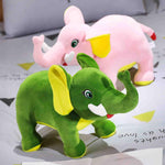 粉色绿色大象软填充毛绒玩具