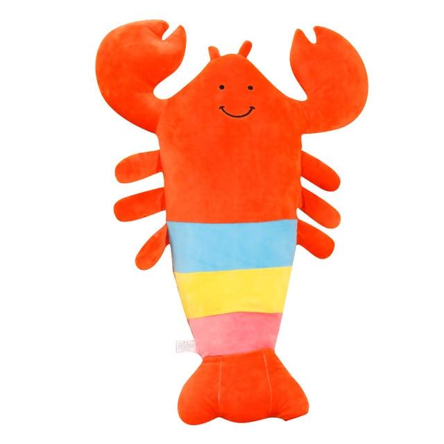 可爱的大龙虾软填充毛绒枕头玩具