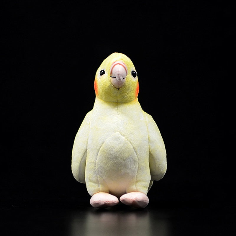 Realistic Cockatiel Plush Toy - 4.5 Inch Yellow Stuffed Bird Doll With Blush & Detailed Embroidery, Cute Gift For Kids & Bird Lovers