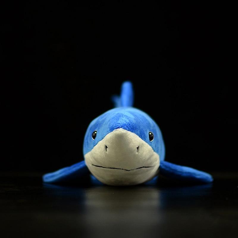 Brinquedo de pelúcia macio tubarão azul