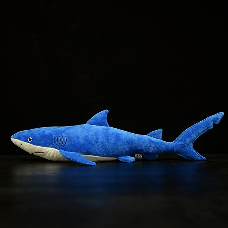 צעצוע קטיפה ממולא רך כריש כחול