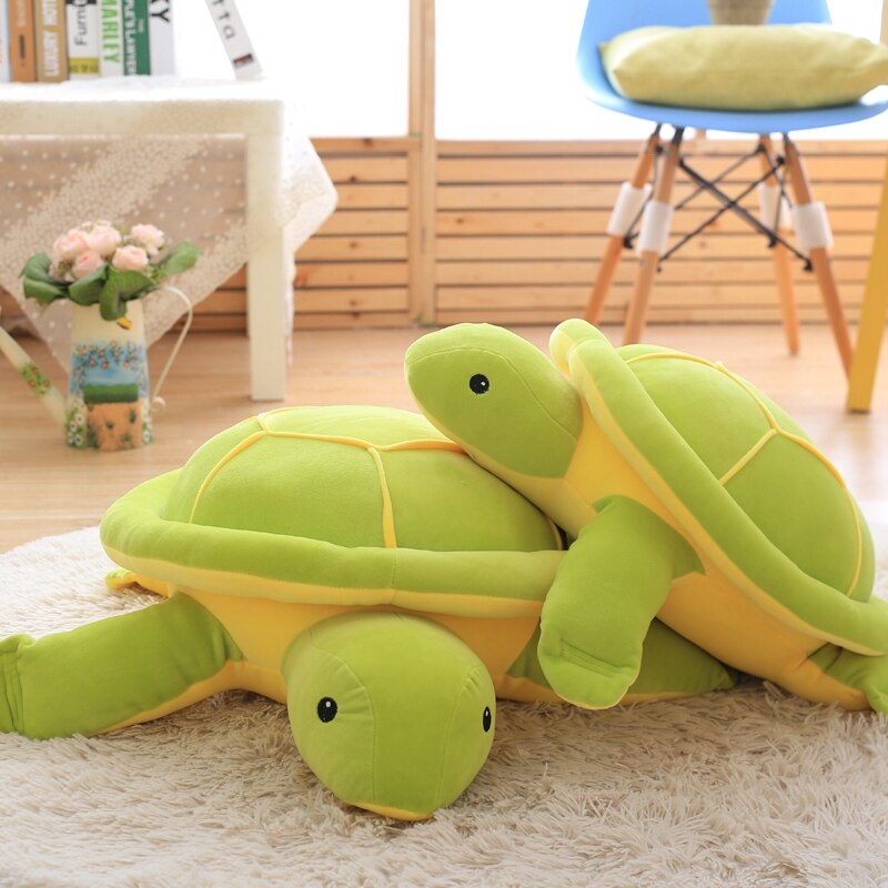Brinquedo de pelúcia macio de tartaruga verde