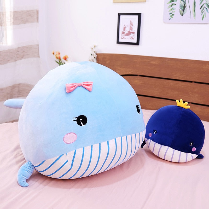 大鲸鱼软填充毛绒抱枕垫玩具