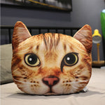 Almofada de pelúcia com rostos de gato fofos para decoração de brinquedo