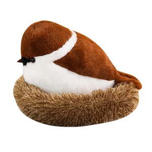 Cute Sparrow Bird With Nest Soft Stuffed Plush Toy