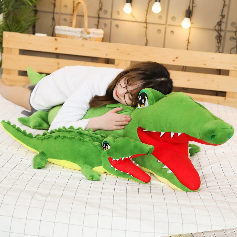 巨型鳄鱼软填充毛绒枕头玩具