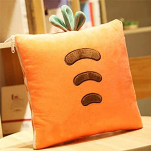 Fruit Vegetable Square Pillow Blanket Plush Cushion Toy