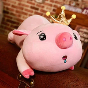 Crown Cute Pig Soft Stuffed Plush Pillow Toy