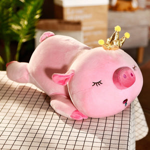 Crown Cute Pig Soft Stuffed Plüsch Kissen Spielzeug