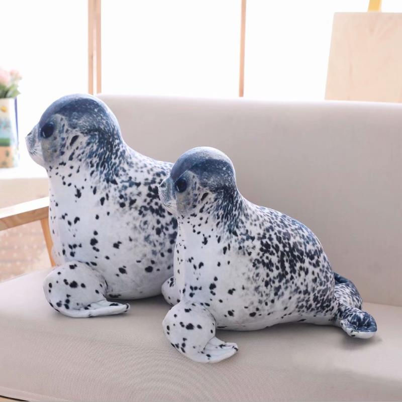 海豹幼犬软填充毛绒枕头玩具