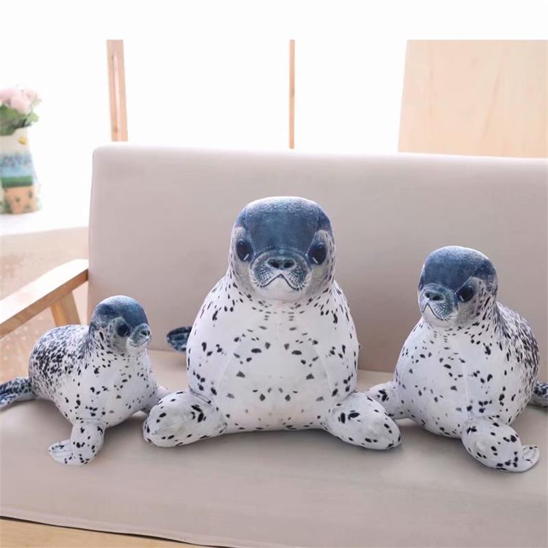 海豹幼犬软填充毛绒枕头玩具