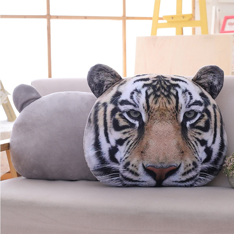 虎脸填充枕垫装饰玩具