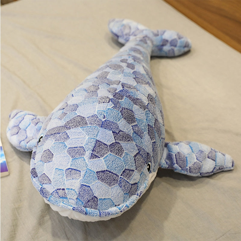 צעצוע קטיפה ממולא רך ענק לווייתן כחול