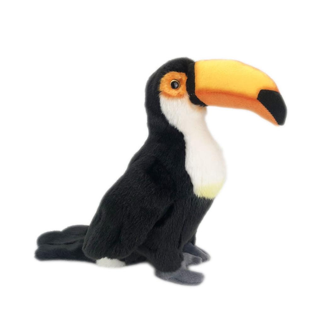 Brinquedo de pelúcia macio de pelúcia de pássaro tucano realista