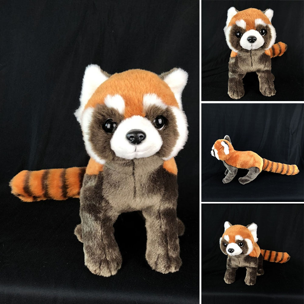 Brinquedo de pelúcia macio de panda vermelho realista