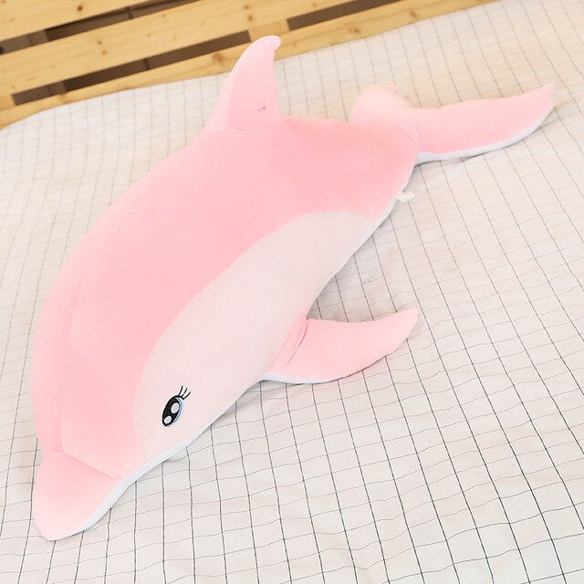 ענק דולפין פסטל רך ממולא כרית קטיפה צעצוע