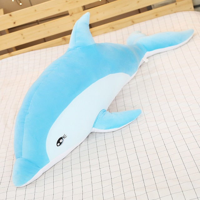 Brinquedo de pelúcia de pelúcia de pelúcia com golfinho gigante pastel macio