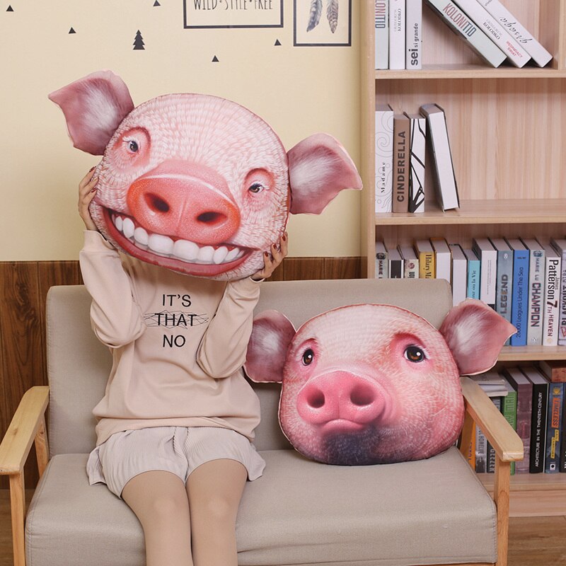 Jucărie decorativă pernă de pluș cu față de porc