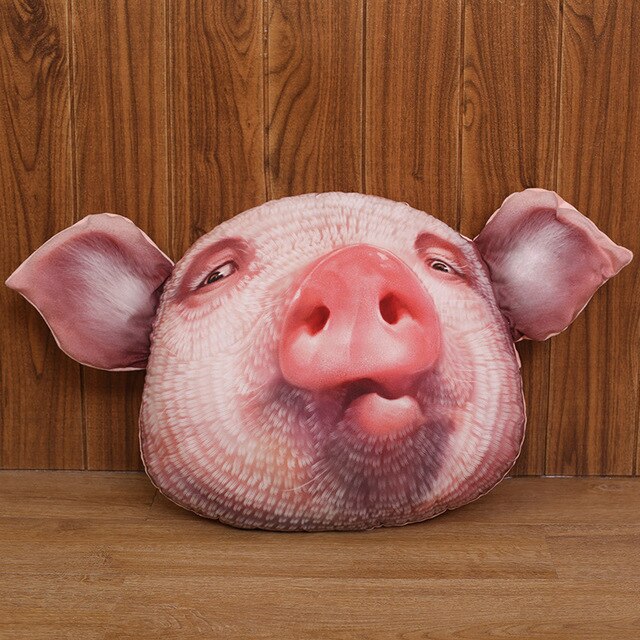 猪脸填充毛绒枕头靠垫装饰玩具