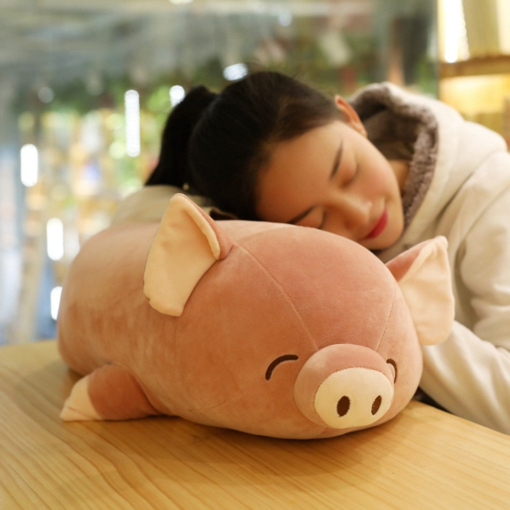 Rosa schläfriges Schwein-Kissen-weiches gefülltes Plüschtier