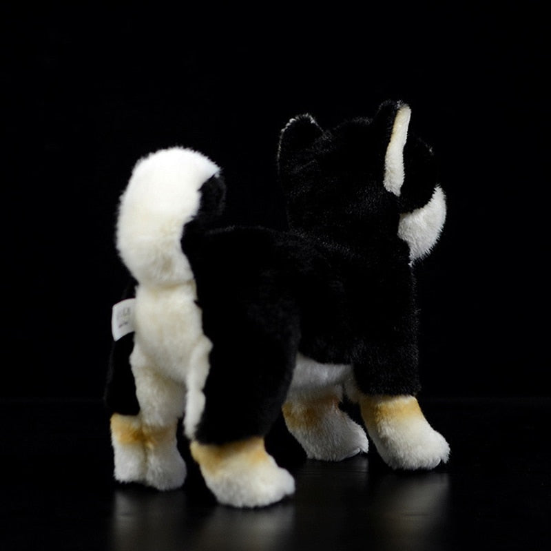 Jucărie umplută pentru cățeluș Shiba Inu negru japonez