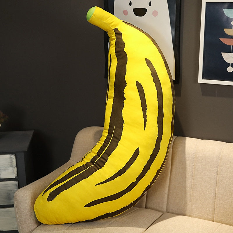 全尺寸香蕉软填充毛绒枕头玩具