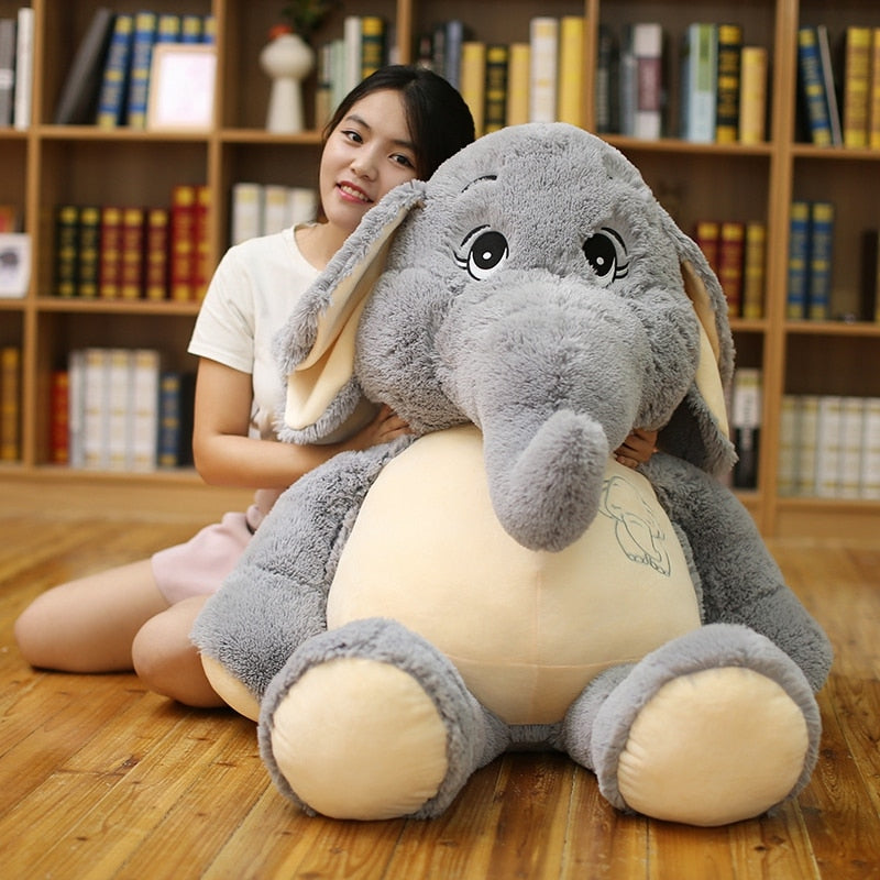 Jucărie de pluș moale umplută cu elefant mare