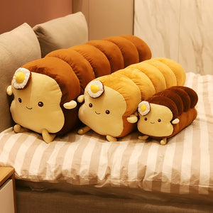 Long Toast Bread with Egg Stuffed Plush Pillow Toy