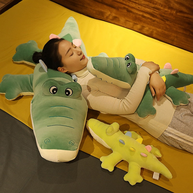 Jucărie drăguță cu pernă de pluș umplută cu crocodil aligator