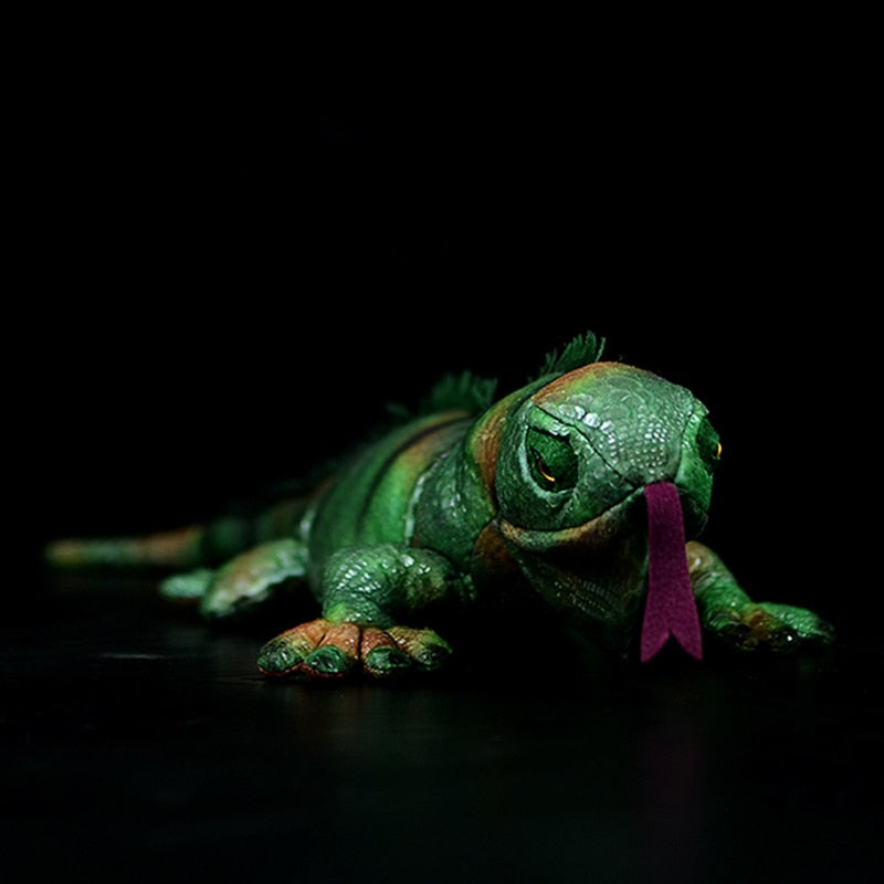 Giocattolo di peluche ripieno morbido lucertola iguana verde