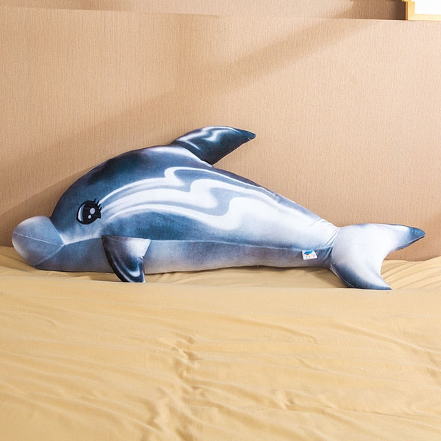 Stor färgglad delfin mjuk plyschleksak
