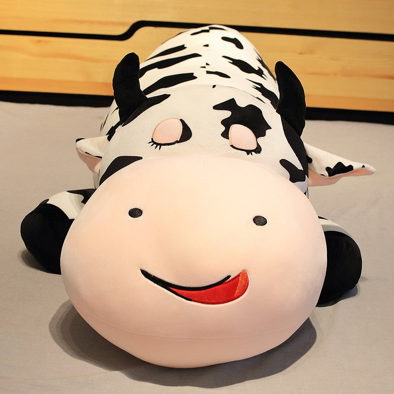 Travesseiro de pelúcia macio de vaca gigante