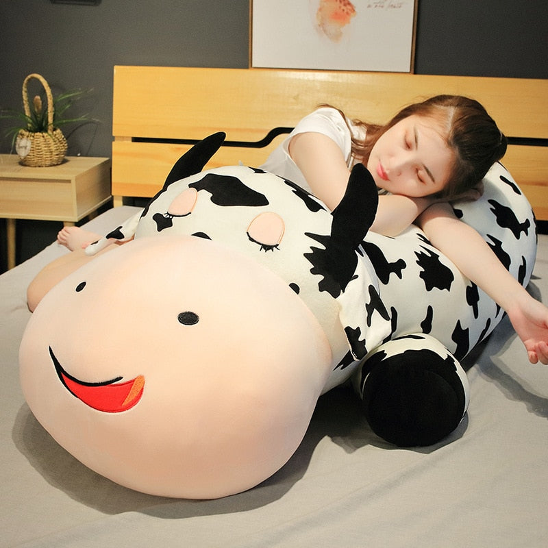 Travesseiro de pelúcia macio de vaca gigante