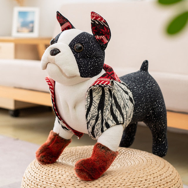 Jucărie de decor de pluș moale, cu un câine drăguț, realist