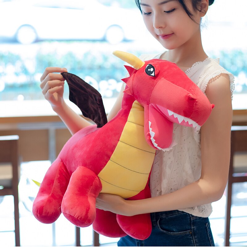 Brinquedo de pelúcia macio de dragão tamanho completo