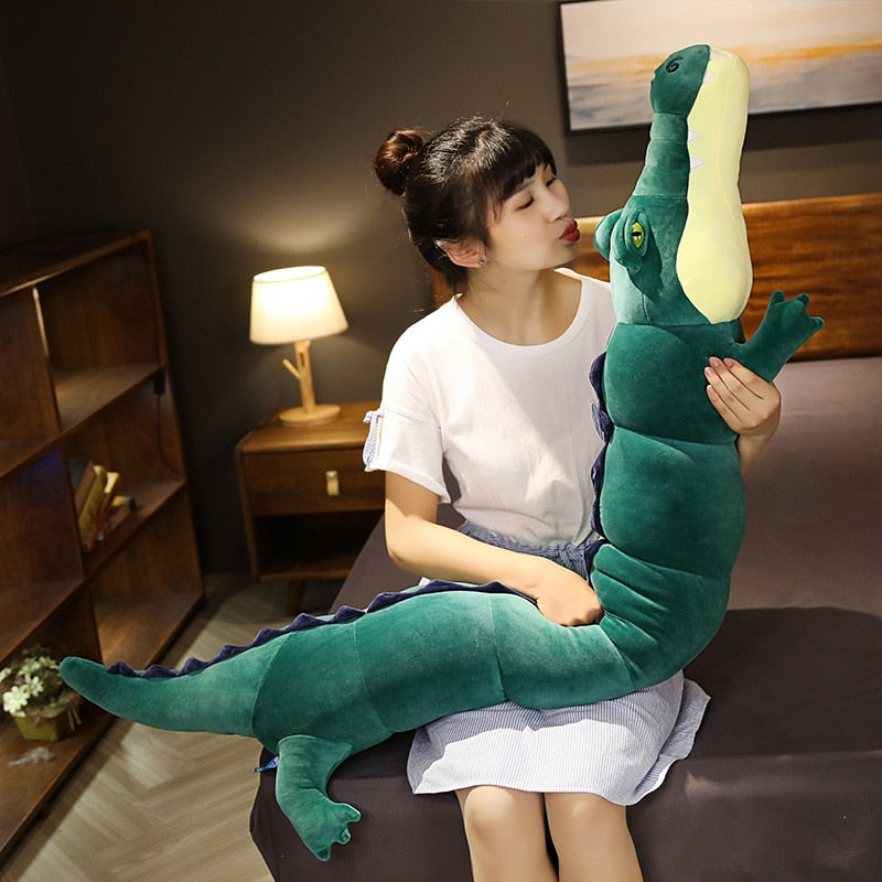 Dlouhý aligátor krokodýl vycpaný polštář hračka