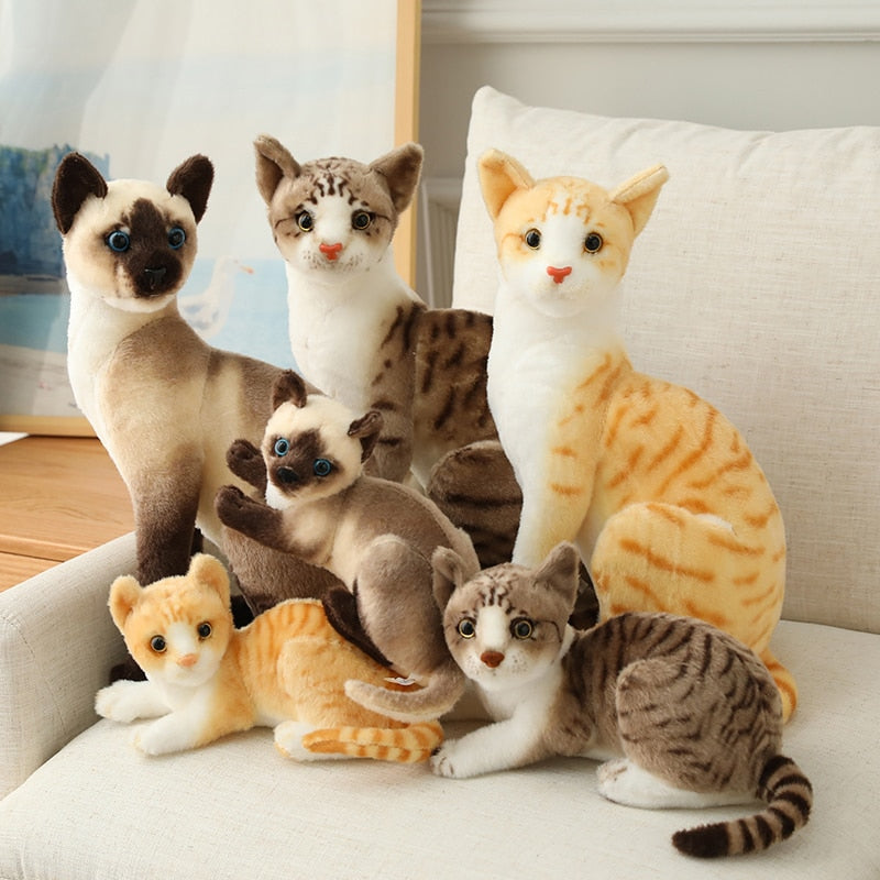 Jucărie de decor de pluș moale pentru pisici realiste