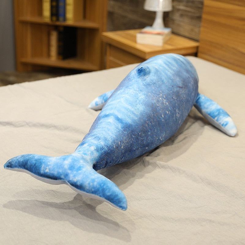 Obří realistická modrá velryba měkká plyšová hračka