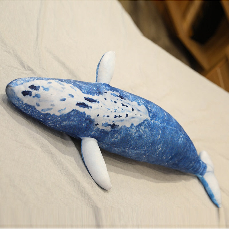Jucărie de plus umplută moale cu balenă albastră uriașă