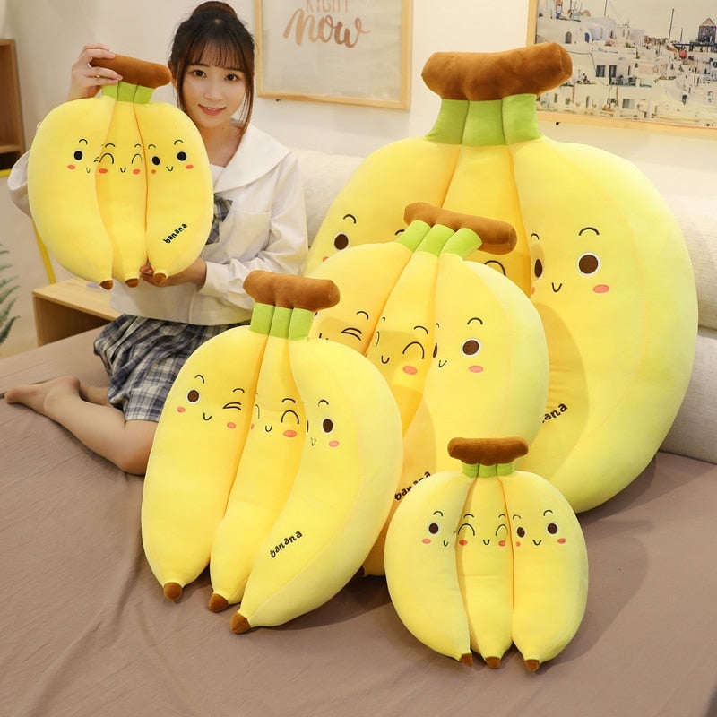 香蕉枕头软填充毛绒玩具
