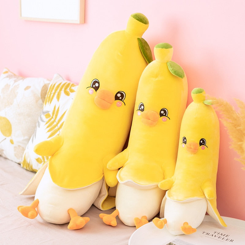 香蕉鸭软填充毛绒枕头玩具