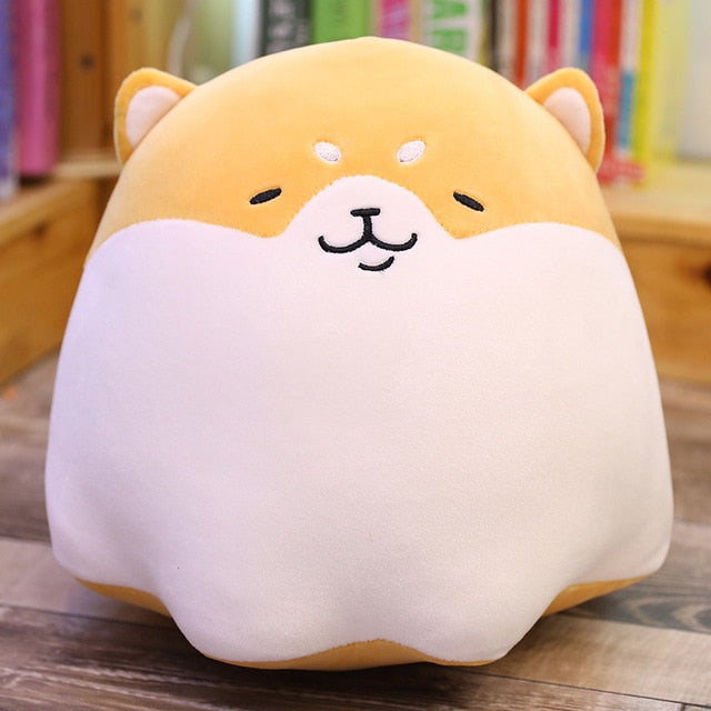 Tlustý kulatý Shiba Inu Dog Měkký vycpaný plyšový polštář